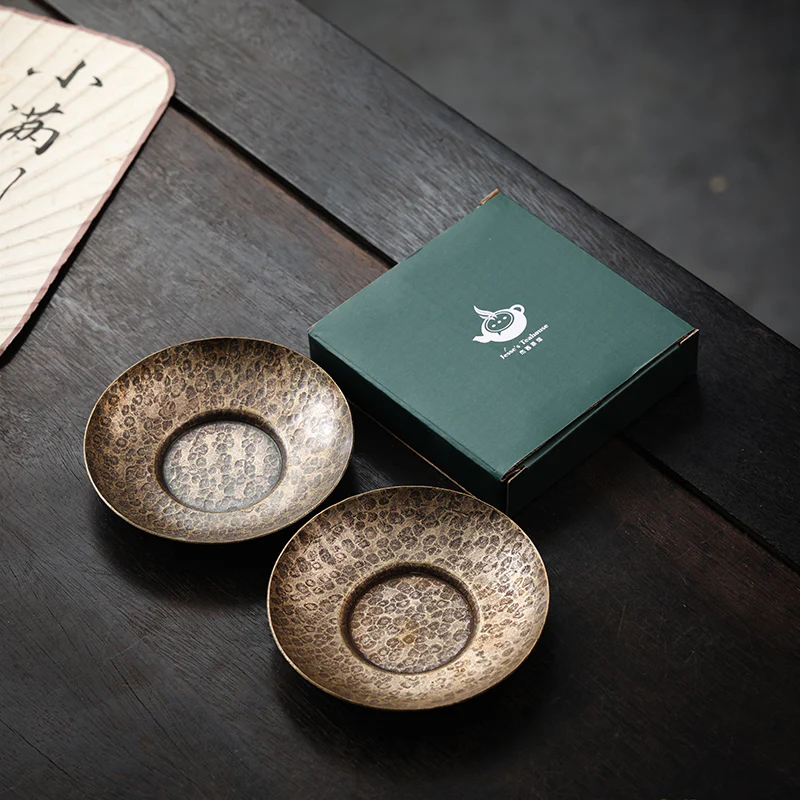 Textured Brass Coaster Set - Image 3