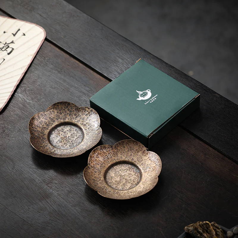 Textured Brass Coaster Set - Image 4