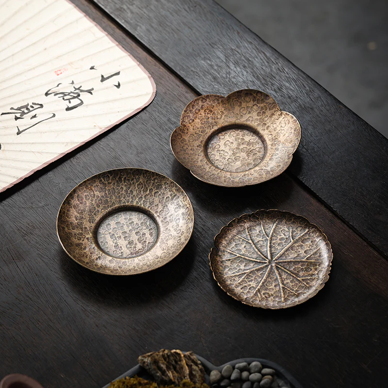 Textured Brass Coaster Set - Image 5
