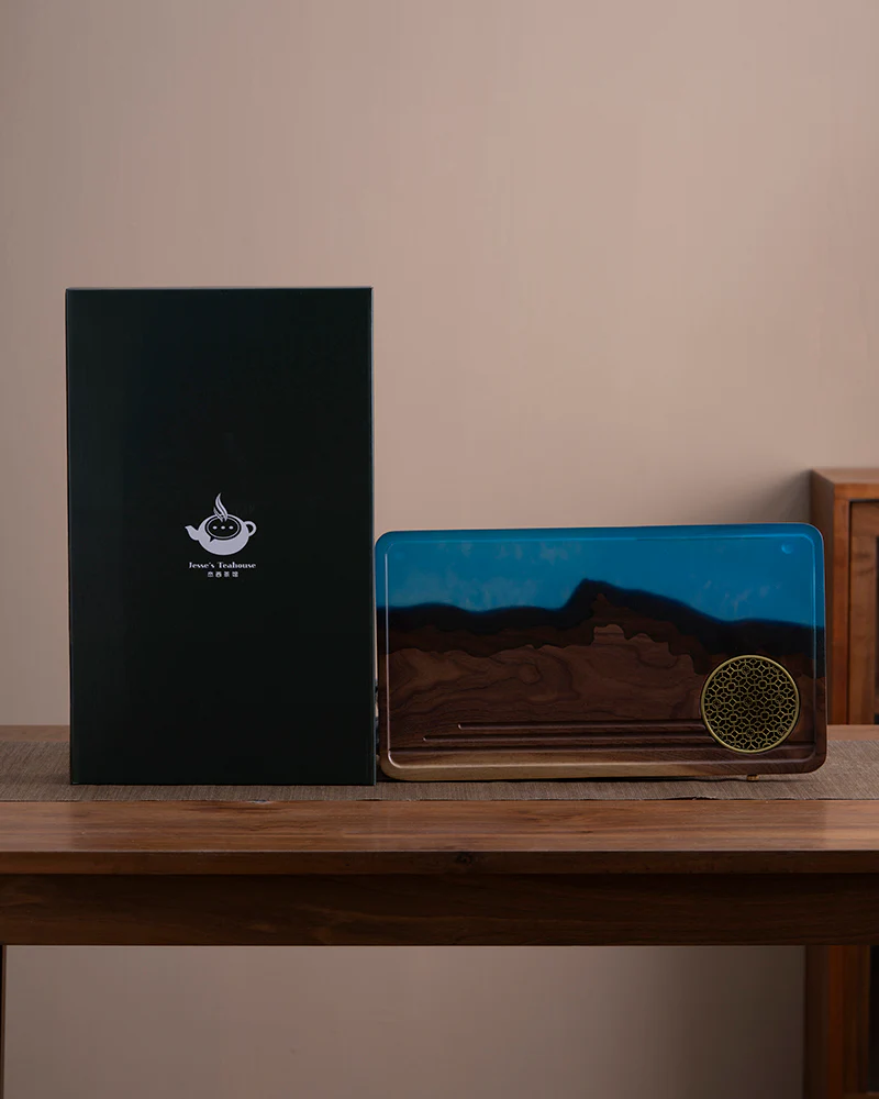 Three Peaks Wood and Resin Tea Table - Image 3